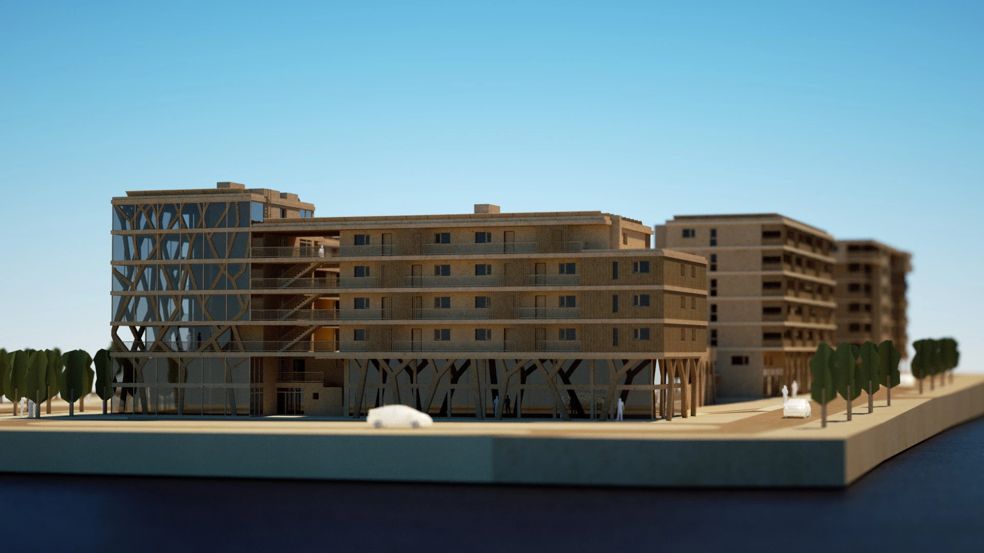 Détail de la maquette de l'écoquartier Le Verger