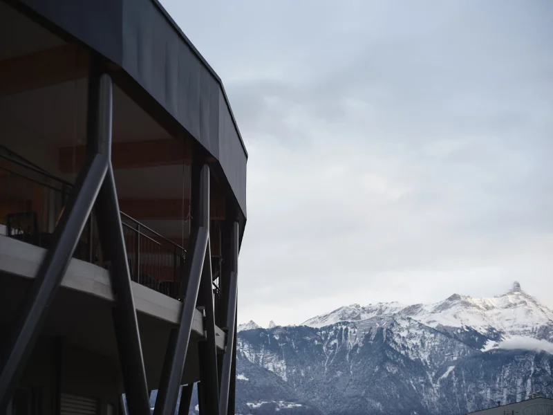 Détail architectural du projet Le Relais d&#039;Or, Collombey (VS)