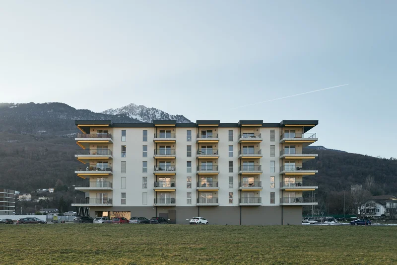 Façade du projet Le Relais d&#039;Or, Collombey (VS)
