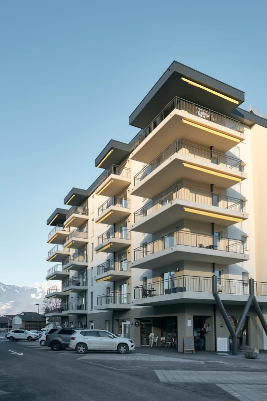 Façade du projet Le Relais d&#039;Or, Collombey (VS)