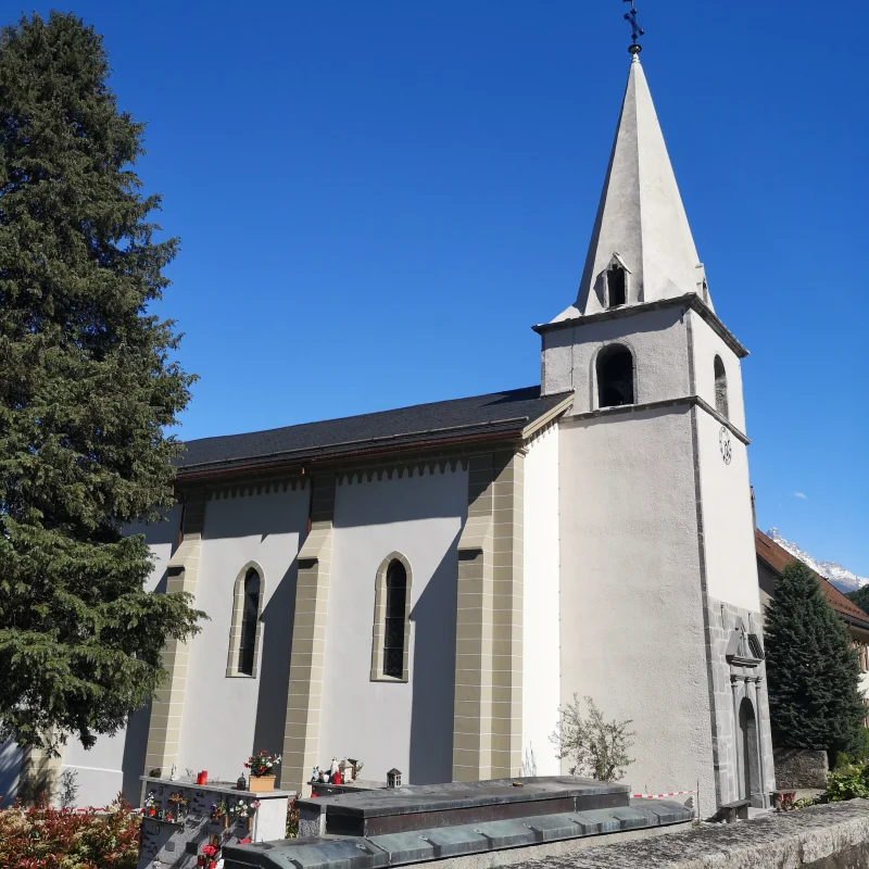 Façade et Mur du projet Rénovation de l&#039;Église de Muraz, Muraz (VS)