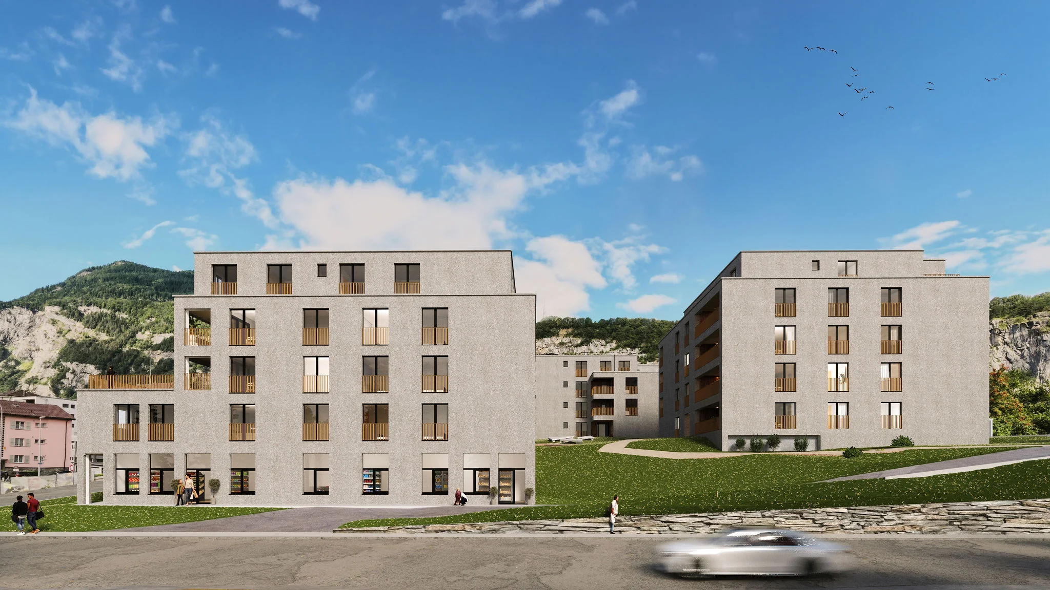 Photo Quartier Saint-Laurent, Un quartier résidentiel alliant durabilité, confort moderne et mobilité douce au cœur de Saint-Maurice.