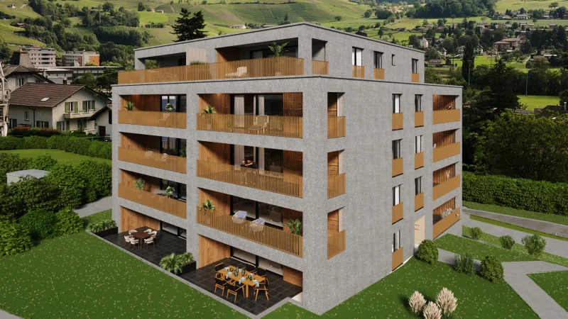 Architecture du projet Quartier Saint-Laurent - vue 3, Saint-Maurice (VS)